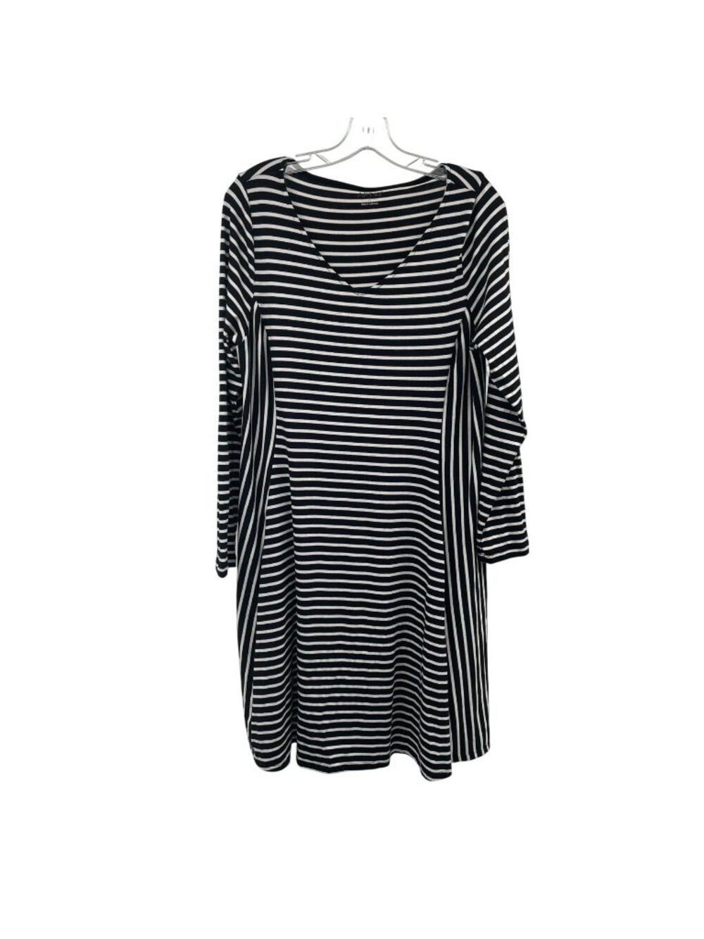 Apt.9 Women's Striped Shift Dress V-Neck Black/White Size 0X